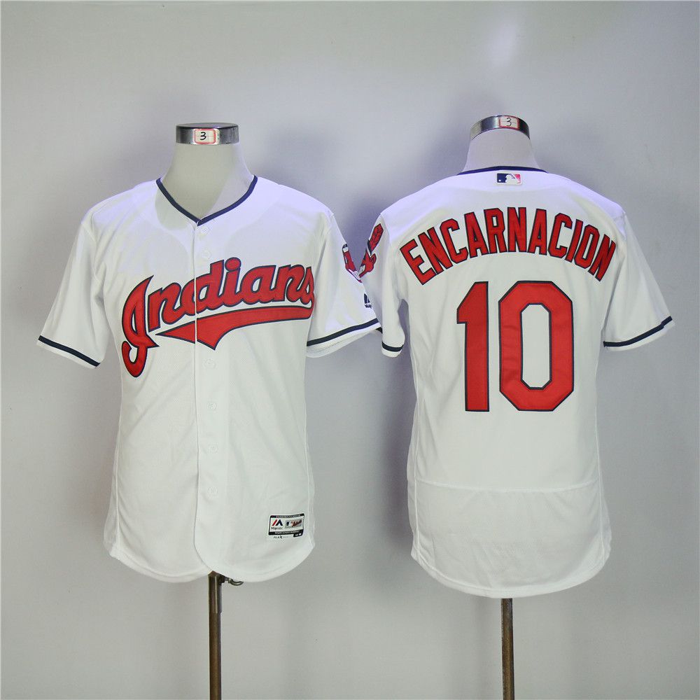 Men Cleveland Indians #10 Encarnacion White MLB Jerseys->cleveland indians->MLB Jersey